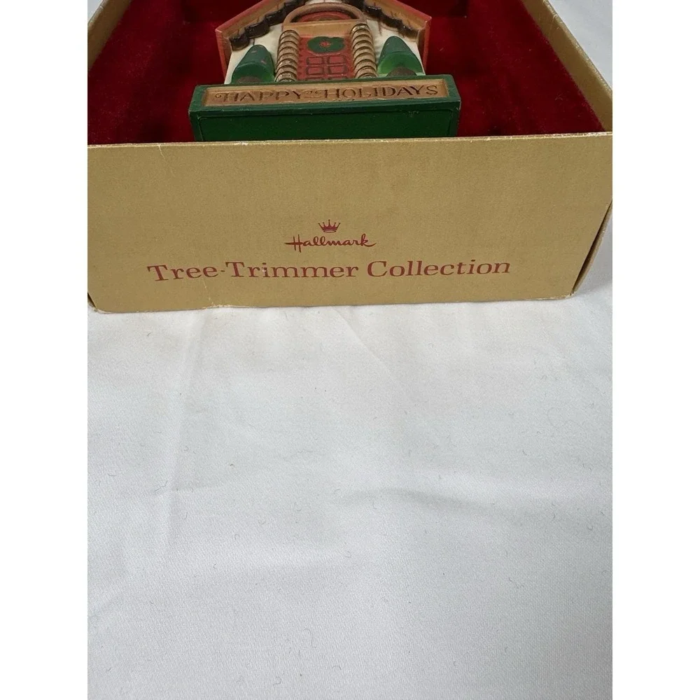 Hallmark Tree Trimmer Ornament Happy Holidays 1977 House Christmas Vintage
